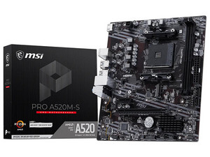 T. Madre MSI PRO A520M-S,
Chipset AMD A520,
Segmento: Básico,
Soporta: AMD Ryzen 3ra, 4ta y 5ta Generación, Socket AM4,
RAM: DDR4 4600/ 3200/ 2133 MHz, 64GB Max,
Integrado: Audio HD, Red, USB 3.0, SATA 3.0, M.2,
M-ATX, Ptos: 1xPCIEx16 3.0.