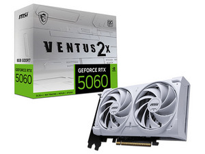 Tarjeta de Video NVIDIA GeForce RTX 5060 MSI Ventus 2X OC White, 8GB GDDR7, 1x HDMI, 3x DisplayPort, PCIe 5.0.