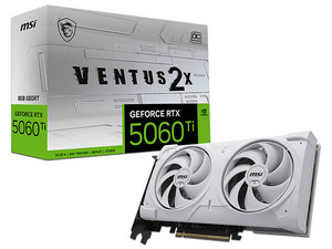 Tarjeta de Video NVIDIA GeForce RTX 5060 Ti MSI Ventus 2X OC White Plus, 8GB GDDR7, 1x HDMI, 3x DisplayPort, PCIe 5.0.