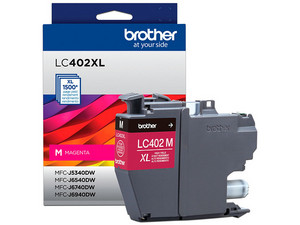 Cartucho de Tinta Brother, color Magenta, Modelo: LC402XLM, 1,500 páginas.