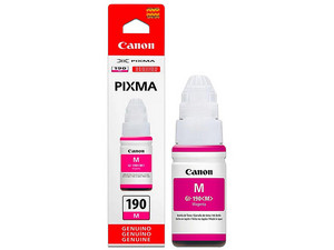 Botella de Tinta Canon GI-190, Magenta, Modelo: 0669C001AC.