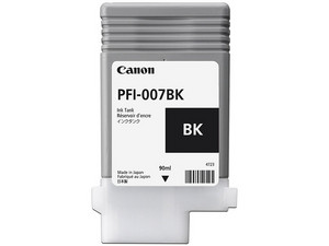 Cartucho de tinta Canon PFI-007BK, Negro, Modelo: 2143C001AA, 90ml.