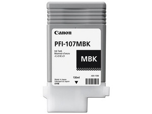 Cartucho de Tinta Canon Negro Mate, 130ml, Modelo: PFI-107MBK.