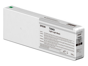 Cartucho de tinta Epson UltraChrome HD Negro Claro, Modelo: T55K900.
