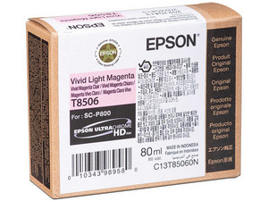 Tinta Epson SC-P800 de 80ml, Color Magenta Claro Vivo