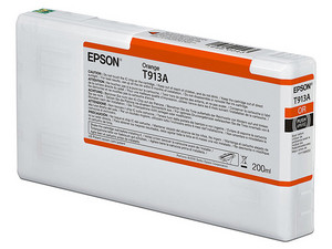 Cartucho de Tinta Epson UltraChrome HDX Naranja, Modelo: T913A00, 200 ML.