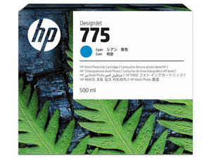 Cartucho de tinta HP LF 775, 500ml. Color Cian.