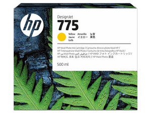 Cartucho de tinta HP LF 775, Color Amarillo Original.