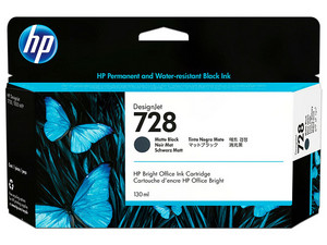 Cartucho de tinta HP 728 Negro Mate (3WX25A).