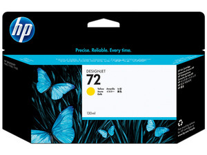 Cartucho de Tinta HP 72 Amarillo, Modelo: C9373A, 130 ml.