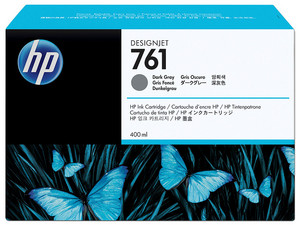 Cartucho HP 761 Gris Oscuro de 400 ml, Modelo: CM996A.