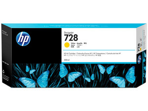 Cartucho de Tinta HP 728 Amarillo, Modelo: F9K15A, 300 ml.