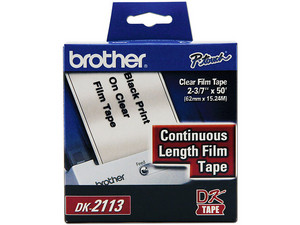 Cinta Continua Brother, Negro sobre Transparente, Modelo: DK2113.