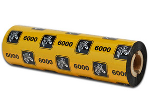 Rollo de transferencia térmica Zebra de 110mm x 74m. Color Negro.