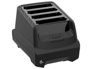 Cargador de batería Zebra con 4 ranuras para TC22/TC27, incluye cable CC y cable de línea CA (se venden por separado), modelos PWR-BGA12V50W0WW y CBL-DC-388A1-01.