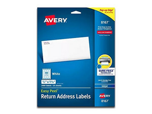 Etiquetas Adhesivas Avery Inkjet de 1/2" x 1 3/4". Color Blanco.