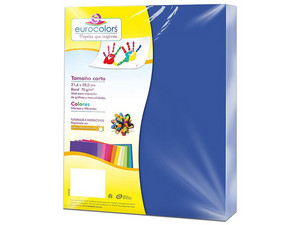 Papel cortado Eurocolors EC0007 tamaño Carta, 100 piezas. Color Azul.