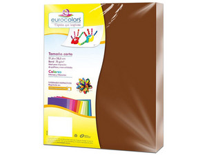 Papel cortado Eurocolors EC0015 tamaño Carta, 100 piezas. Color Café.