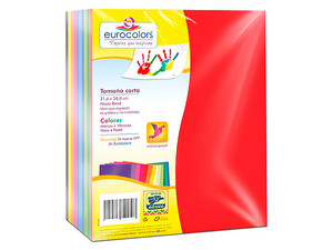 Papel cortado Eurocolors Arcoiris EC0077 tamaño Carta, 500 piezas. Color Varios