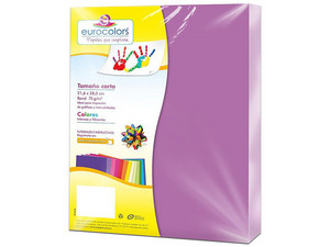 Papel cortado Eurocolors EC0084 tamaño Carta, 100 piezas. Color Violeta.