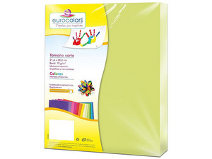 Papel cortado Eurocolors EC0089 tamaño Carta, 100 piezas. Color Verde.