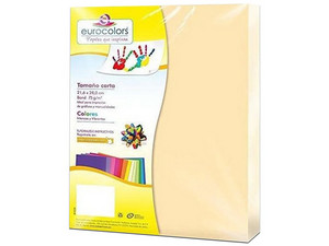 Papel cortado Eurocolors EC0092 tamaño Carta, 100 piezas. Color Crema.