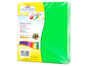 Papel cortado Eurocolors EC0093 tamaño Carta, 100 piezas. Color Verde
