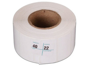 Rollo de Etiquetas Térmicas de 40 x 22mm, Diámetro de 3". Color Blanco.