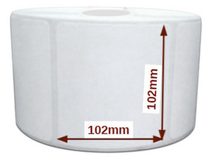 Rollo de etiquetas POSline con 470 etiquetas térmicas de 4" x 4" Cuadrada, 50 m.
