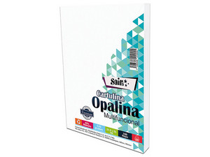 Paquete de Papel Opalina Saira 130653, Tamaño Oficio, 100 Hojas. Color Blanco.