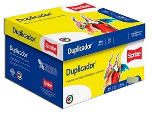 Papel Bond Duplicador Scribe tamaño Carta. Caja con 10 paquetes de 500 hojas.