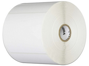 Rollo de etiquetas Zebra Z-Perform 2000T, 890 piezas por rollo, 4" x 3". Color Blanco.