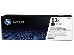 Cartucho de tóner HP 83X Negro Alto rendimiento Laserjet Original (CF283X).