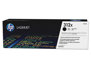 Cartucho de tóner HP 312X Negro Alto rendimiento Laserjet Original (CF380X).
