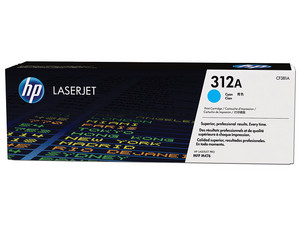 Cartucho de tóner HP 312A Cian Laserjet Original (CF381A).
