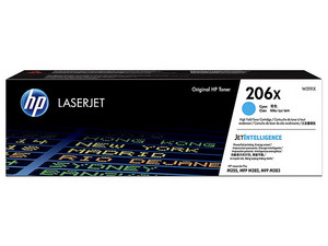 Cartucho de Tóner HP LaserJet 206X, Cian, Modelo: W2111X.