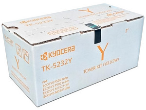 Cartucho de Tóner Kyocera, Color Amarillo, Modelo: TK-5232Y.