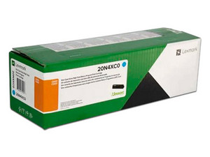 Cartucho de Tóner Lexmark, Cian, Alto Rendimiento, Modelo: 20N4XC0.