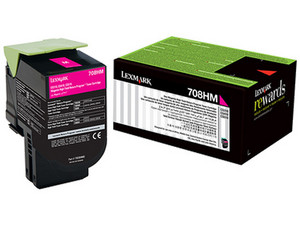 Cartucho de tóner Lexmark, Magenta, Modelo: 70C8HM0.