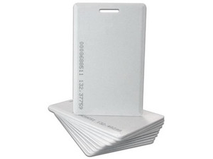 Tarjeta de Proximidad Gruesa Axceze AX-ID2 10 PZ, 125kHz 26 Bits Tipo Clamshell con Perforación. Color Blanco.