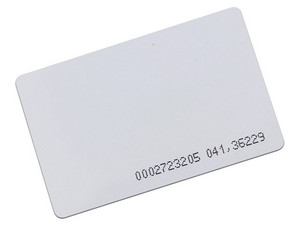 Tarjeta ID ZKTeco IDCARDNUNIT con frecuencia de 125 kHz y grosor de 1 mm. Modelo TK4100 con folio impreso. Material PVC.