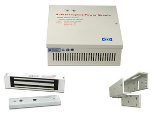 Paquete de Cerradura magnética ZKTeco LM1805 de 120 kg, Gabinete YP902123 con fuente de energía y Soporte LMB180ZL de fijación en ZL.