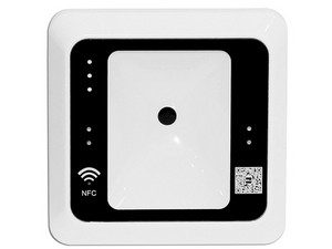Lector QR ZKTeco ZK-QR-500, con salida Wiegand y lector de tarjetas MIFARE.