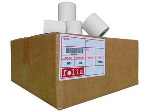 Rollos térmicos Folia 80x80 mm centro panal 66 mts ±5% 55 g caja (80x80)