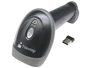 Lector de Código de Barras y QR Nextep, Inalámbrico con base. Color Negro.