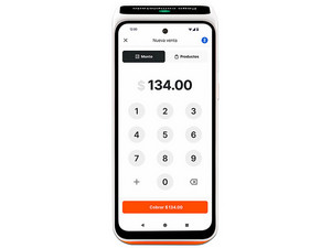 Terminal Portátil Clip Total 3, Pantalla Principal de 6.7", Pantalla Secundaria de 2.5", Wi-Fi, Chip de Proximidad, Con Impresora Térmica, Android 15. Color Naranja.