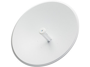 Antena Ubiquiti Networks PBE-5AC-500 con 27 dBi de ganancia, frecuencia 5 GHz.