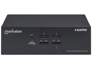 MANHATTAN 153539 - Switch KVM HDMI de 4 puertos para dos mon