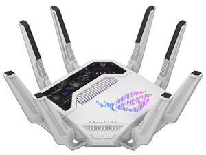 Router Inalámbrico ASUS GT-BE19000AI, Triple Banda, Wireless AC (Wi-Fi 7), Hasta 11529Mbps, 10 Puertos Gigabit LAN, 8 Antenas. Color Blanco.