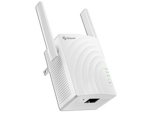 Repetidor Steren COM-8300 de doble Banda 2,4GHz y 5 GHz, Puerto RJ-45, Hasta 100 Mbps, Color Blanco.
